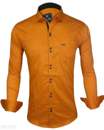 myhra trendy cotton blend slim fit solid shirts